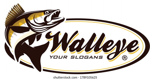 Walleye Zander Fish Logo. Unique and Fresh Walleye Zander fish logo template. Great for your Zander / walleye fishing acitivity. 