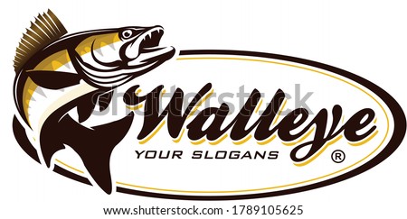 Walleye Zander Fish Logo. Unique and Fresh Walleye Zander fish logo template. Great for your Zander / walleye fishing acitivity. 