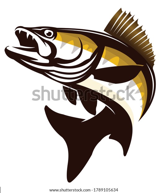 Walleye Zander Fish Logo. Unique and Fresh Walleye\
Zander fish logo template. Great for your Zander / walleye fishing\
acitivity. 