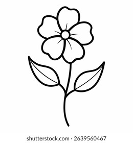wallflower line art on white background