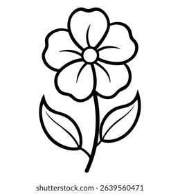 wallflower line art on white background