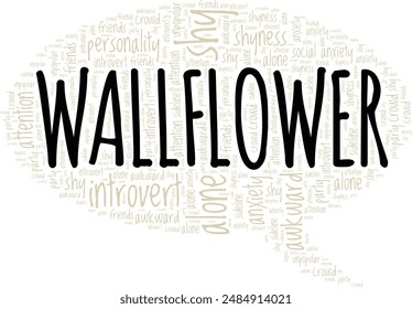 Wallflower word cloud conceptual design isolated on white background.