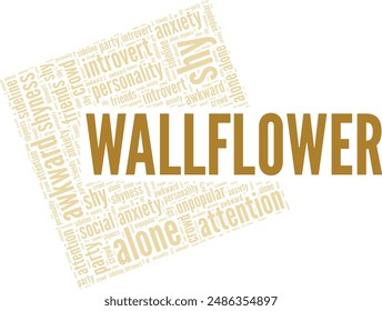 Wallflower word cloud conceptual design isolated on white background.