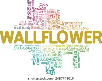 Wallflower word cloud conceptual design isolated on white background.