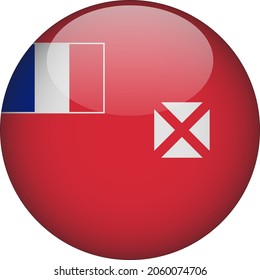 Wallis and Futuna 3D Rounded Country Flag Icon