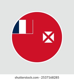  Wallis and Futuna circle flag. Flag icon. Standard color. Round flag. digital illustration. Vector illustration.