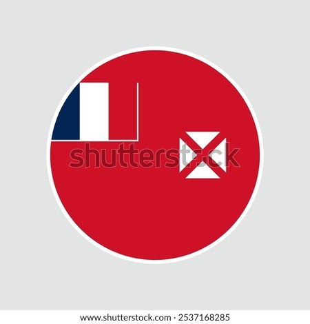  Wallis and Futuna circle flag. Flag icon. Standard color. Round flag. digital illustration. Vector illustration.
