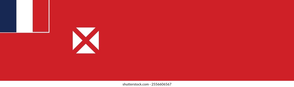 Wallis and Futuna flag long banner digital vector illustration