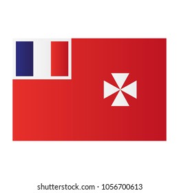 Wallis and Futuna flag on white background texture. Vector illustration state symbol.