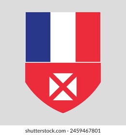 Bandera de Wallis y Futuna en forma de escudo