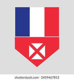 Bandera de Wallis y Futuna en forma de escudo