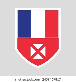 Bandera de Wallis y Futuna en forma de escudo