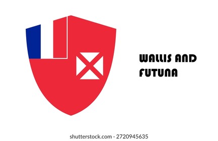 Wallis und Futuna Flagge in Schildform (Badge)