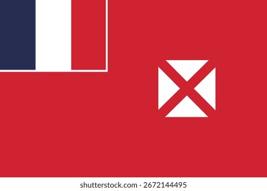 Wallis- und Futuna-Flagge, Vektorgrafik einzeln.