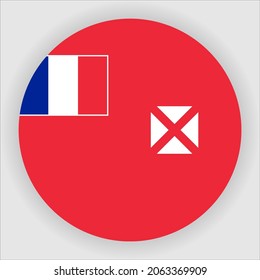 Wallis and Futuna Flat Rounded Country Flag Icon