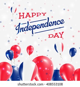 Wallis and Futuna Independence Day Patriotic Design. Balloons in Wallis and Futuna Islander National Colors. Happy Independence Day Wallis and Futuna Vector Greeting Card.
