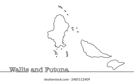 Wallis and Futuna. Islands in the South Pacific Ocean. Silhouette of the island state. Vector illustration.