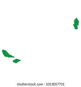 Wallis and Futuna map isolated on transparent background. high detailed Green map of Wallis and Futuna. Blank Green similar Wallis and Futuna map isolated on white background.