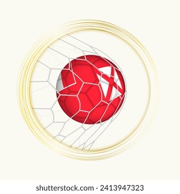 Wallis and Futuna scoring goal, abstract football symbol with illustration of Wallis and Futuna ball in soccer net. Vector sport illustration.