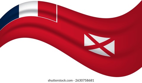 Wallis and Futuna wavy flag, waving flag vector illustration