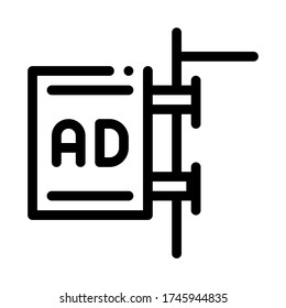 wall-mounted advertising sign icon vector. wall-mounted advertising sign sign. isolated contour symbol illustration