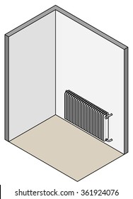 A wall-mounted radiator / room heater.