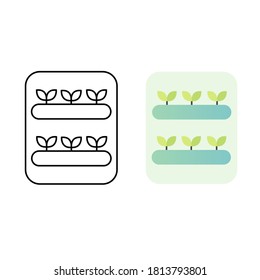 wall-mounted vertical plants are suitable for icons or logos in flat style and line style