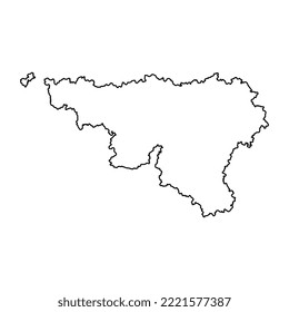 Mapa de la región de Valonia, Bélgica. Ilustración vectorial.