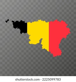 Wallonia region map, Belgium. Vector illustration.