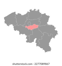 Walloon Brabant Province map, Provinces of Belgium. Vector illustration.