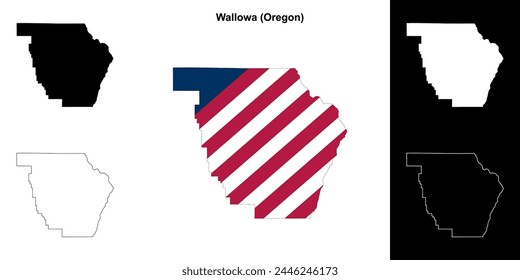 Condado de Wallowa (Oregón) - Conjunto de mapas esquemáticos