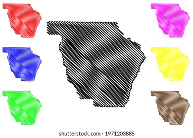Wallowa County, Oregon State (U.S. county, United States of America) map vector illustration, scribble sketch Wallowa map