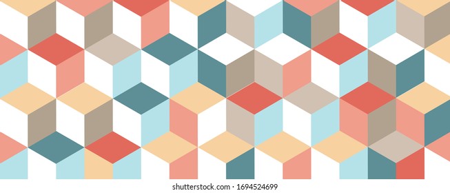 papel tapiz 3d cubos isométricos coloridos