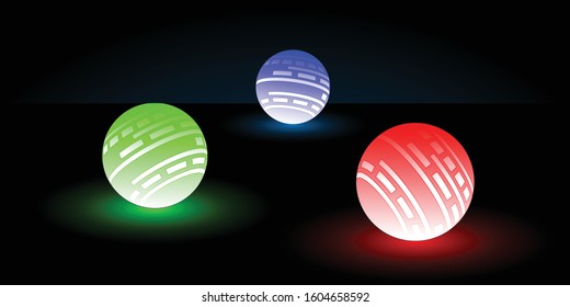 Wallpaper 3D Light balls in the dark, 3D Vector Background