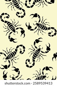 Wallpaper and abnormal abstract  scorpion Seamless pattern texture pattern watercolor artwork