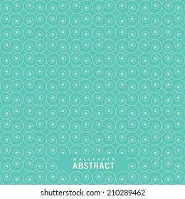 Wallpaper abstract circle line seamless pattern green background, vector illustration