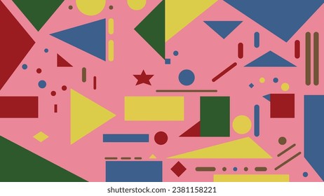 wallpaper abstract geometric background with 90s color style