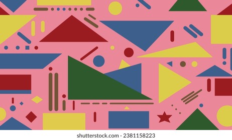 wallpaper abstract geometric background with 90s color style