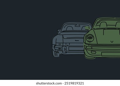 Wallpaper Aesthetic, Trendy automotive Lock Screen, Vector illustrations for apparel prints and other uses. Hand drawn cars.