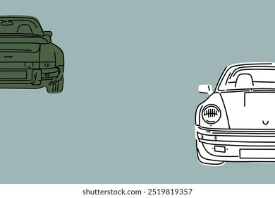 Wallpaper Aesthetic, Trendy automotive Lock Screen, Vector illustrations for apparel prints and other uses. Hand drawn cars.