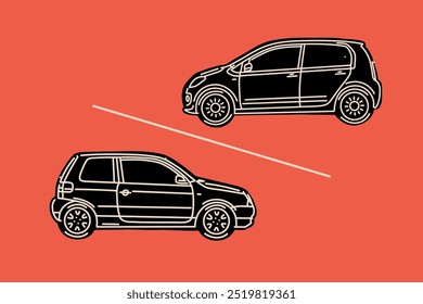 Wallpaper Aesthetic, Trendy automotive Lock Screen, Vector illustrations for apparel prints and other uses. Hand drawn cars.