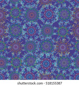 Wallpaper with antique floral medieval baroque abstract flowers and ornaments. Damask pattern in baroque style. Baroque ornament. Baroque damask vintage violet, blue and pink vector seamless pattern.