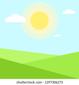 Wallpaper application Spring season background Geometric spring landscape for app banners cards calendar Simple springtime wallpaper nature flat cartoon Seasons year theme Vector geometric wallpaper