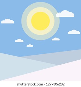 Wallpaper application winter season background Geometric winter landscape for app banners cards calendar Simple wintertime wallpaper nature flat cartoon Seasons year theme Vector geometric wallpaper