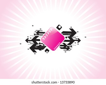 wallpaper arrow elements with text field, pink