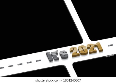 Wallpaper background concept for year 2021 with black, gray and gold in 3D look.