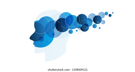 Wallpaper, Background, Flyer, Landing Page or Cover Design with Human or Robot Head and Abstract Pattern - Applicable for Reports, Presentations, Placards, Posters - Creative Vector Template