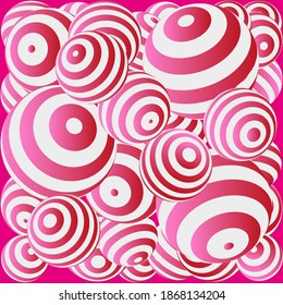 wallpaper or background in the form of a striped ball with pink gradations