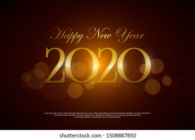 WALLPAPER OR BACKGROUND HAPPY NEW YEAR LUXURY GOLD ELEGANT