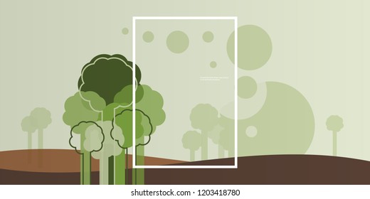 Wallpaper, Background, Landing Page or Cover Design for Your Business with Abstract Natural Landscape, Eco Theme - Creative Vector Template